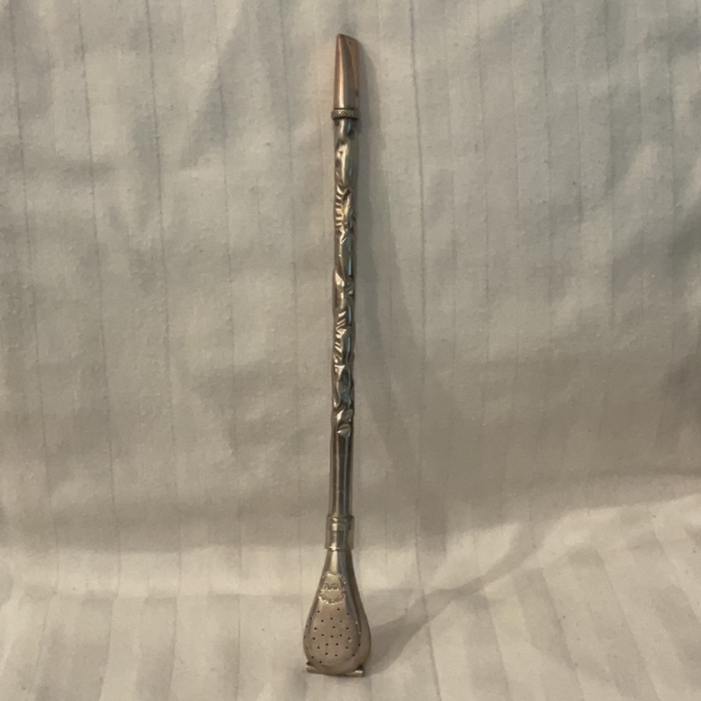 Antique Tea Straw Diffuser Alpaca Silver INDUSTRIA ARGENTINA 7